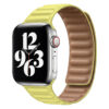 bracelet magnétique en cuir jaune pour Apple Watch