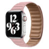 bracelet magnétique en cuir rose pour Apple Watch