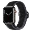 bracelet montre connectée noir en nylon tressé Apple Watch