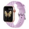 bracelet montre silicone mauve tressé apple watch