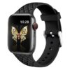 Bracelet Montre Silicone noir Tressé Apple Watch