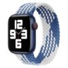 bracelet bicolore blanc et bleu en nylon élastique pour Apple Watch