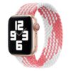 bracelet bicolore rose et blanc en nylon élastique pour Apple Watch