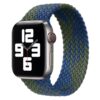 bracelet bicolore kaki et bleu marine en nylon élastique pour Apple Watch