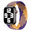 bracelet bicolore orange et violet en nylon élastique pour Apple Watch