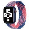 bracelet bicolore bleu et rose en nylon élastique pour Apple Watch