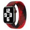 bracelet bicolore rouge et noir en nylon élastique pour Apple Watch
