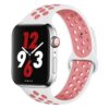 bracelet silicone sport blanc et rose Apple Watch