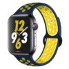 bracelet silicone sport bleu et jaune Apple Watch