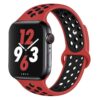 bracelet silicone sport rouge et noir Apple Watch