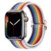 bracelet nylon multicolore arc-en-ciel réglable pour Apple Watch