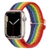 bracelet nylon tressé arc-en-ciel réglable pour Apple Watch