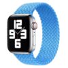 bracelet tressé bleu uni Apple Watch en nylon élastique