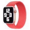 bracelet tressé corail uni Apple Watch en nylon élastique