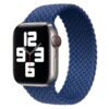 bracelet tressé navy uni Apple Watch en nylon élastique
