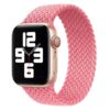 bracelet tressé rose uni Apple Watch en nylon élastique