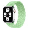 bracelet tressé vert uni Apple Watch en nylon élastique