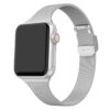 bracelet femme milanais argent acier Apple Watch ajustable