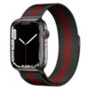 bracelet montre milanais noir et rouge magnétique Apple Watch