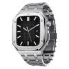 bracelet et coque luxe Apple Watch acier argent style AP