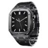 bracelet et coque luxe Apple Watch acier noir style AP