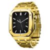 bracelet et coque luxe Apple Watch acier or style AP