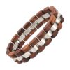 Bracelet Bois Homme Brun Maillons Rouleaux & Acier Bracelets Tendances