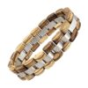 Bracelet Bois Bambou Clair Maillons Rouleaux & Acier Argent Bracelets Tendances