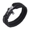 bracelet de survie para corde noir et fermoir manille noir