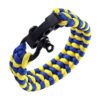 bracelet de survie para corde bleu et jaune fermoir noir