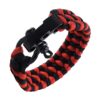 bracelet de survie para corde noir rouge fermoir noir