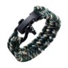 bracelet de survie para corde camouflage vert fermoir noir