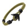 un bracelet ancre noir sur cordon kaki