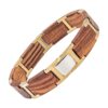 Bracelet Bois Beige Maillon Acier Or Bracelets Homme Tendances
