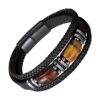 bracelet cuir et pierres naturelles pour homme