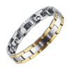 bracelet homme magnétique en acier or et argent