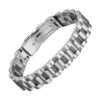 Bracelet Magnétique Homme Acier Maillons Rouleaux Argent Bracelets tendances