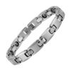 Bracelet Femme Magnétique en Mailles Plates Tungstène Zircon