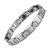 Bracelet Homme Magnétique en Mailles Plates Tungstène Zircon