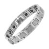 Bracelet Homme Magnétique en Tungstène Argenté à Maillon Plat & Aimants Bracelets-tendances.fr