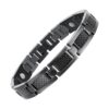bracelet carbone et acier noir magnétique aimants néodyme
