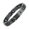 bracelet magnétique acier noir et carbone fibres vertes
