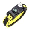 bracelet survie paracorde noir & jaune multifonction flash boussole