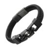 bracelet cuir et titane noir