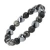 bracelet perles géométrique Albâtre et hématite