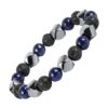 bracelet perles géométrique lapis-lazuli et hématite
