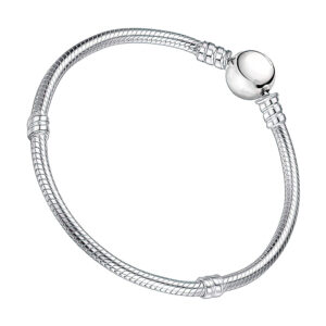 Bracelet charms femme en argent 925 avec fermoir boule poli – maille serpent souple