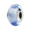 charm espaceur en verre bleu glace et argent sterling 925 pour bracelet femme