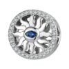 charm œil soleil argent sterling 925 zircon bleu brillant