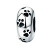 Charm espaceur pattes animaux en argent sterling 925 avec empreintes noires